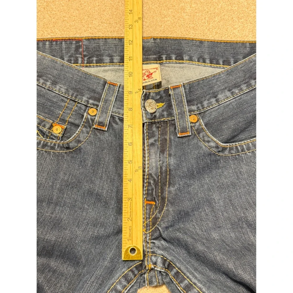 True Religion Bobby Jeans Mens 33 Blue Straight Leg Made in USA Cotton Denim